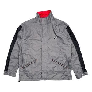 Vintage Mercedes Benz Formula 1 F1 Racing Gray Windbreaker Jacket Mens XL